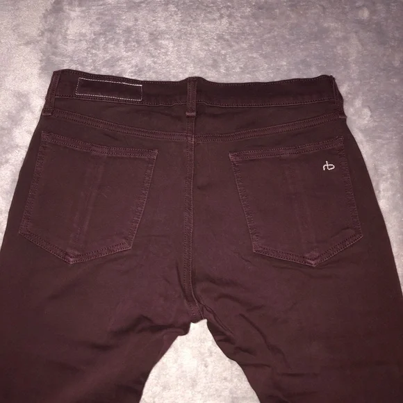 rag & bone Women's Mulberry/ Burgundy Skinny Jeans - Picture 5 of 15